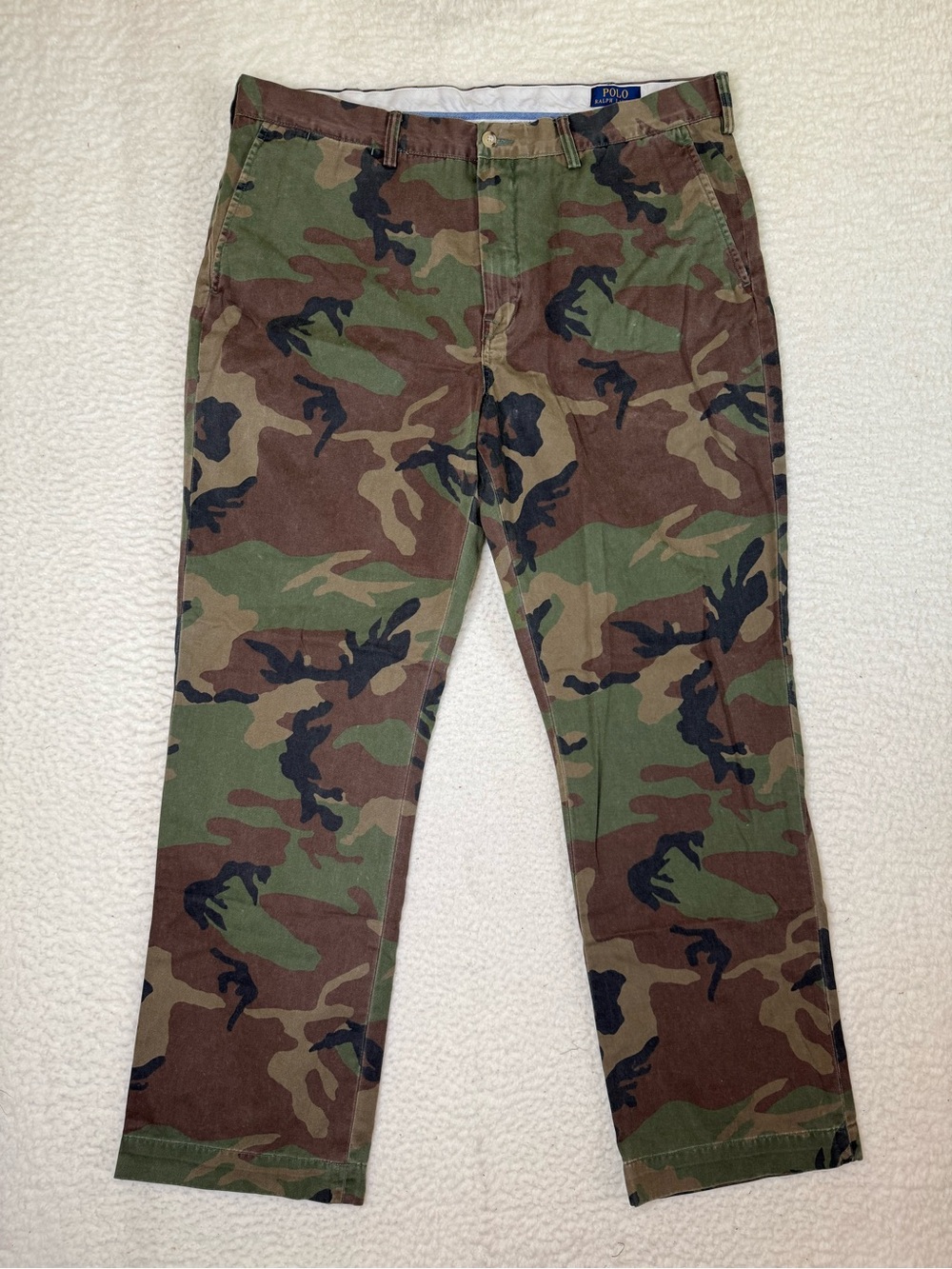 Polo Ralph Lauren Classic Cotton Twill Camo Green Chino Pants Men's Size 38x32 - Picture 2 of 12